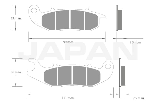 pastillas de freno premium semimetalizadas gg 1011687.' 'Industrias Japan